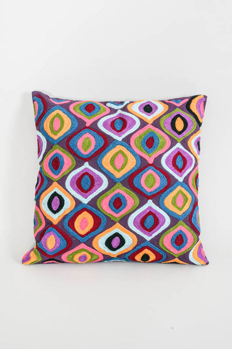 Decorative cushion embroidered mixcolor 45x45 cm