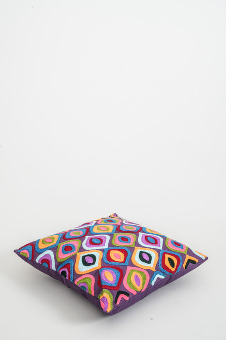 Decorative cushion embroidered mixcolor 45x45 cm