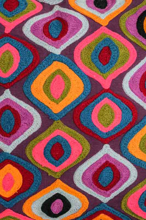 Decorative cushion embroidered mixcolor 45x45 cm