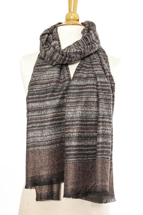 Scarf wool/viscose brown 70 x 190 cm