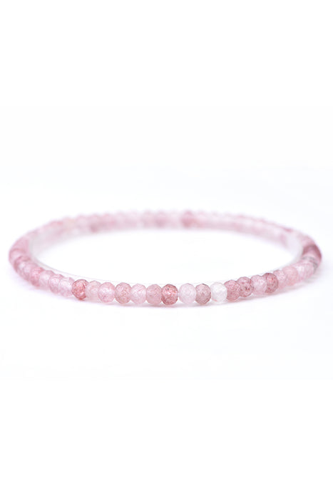 Bracelet 4mm Strawberry Quartz, 18 cm