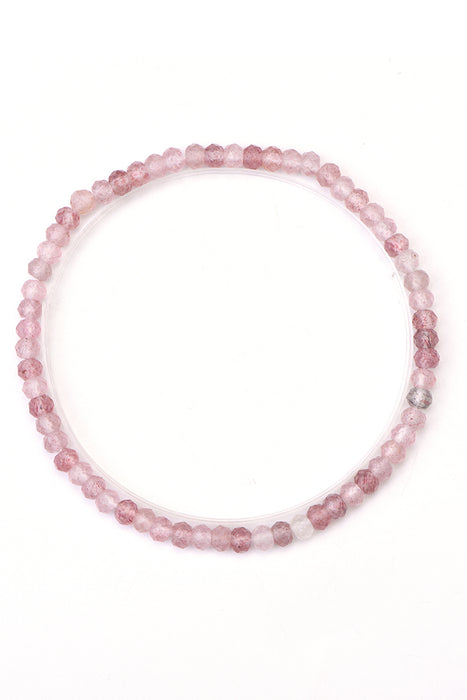 Bracelet 4mm Strawberry Quartz, 18 cm