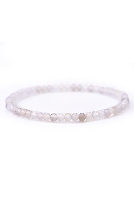 Bracelet 4mm gray agate, 18 cm