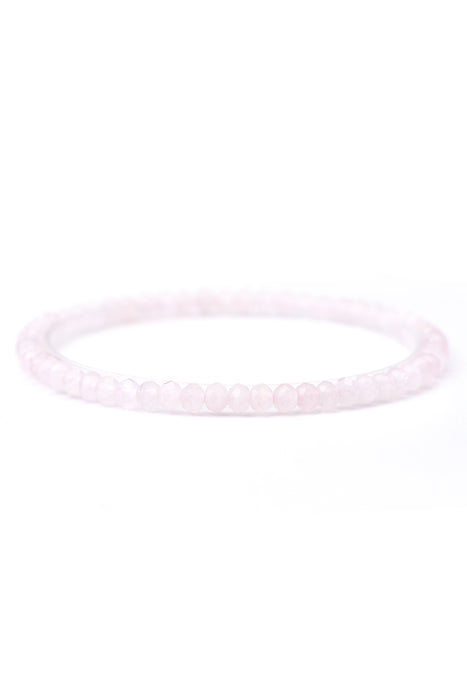 Bracelet 4mm rose quartz, 18 cm