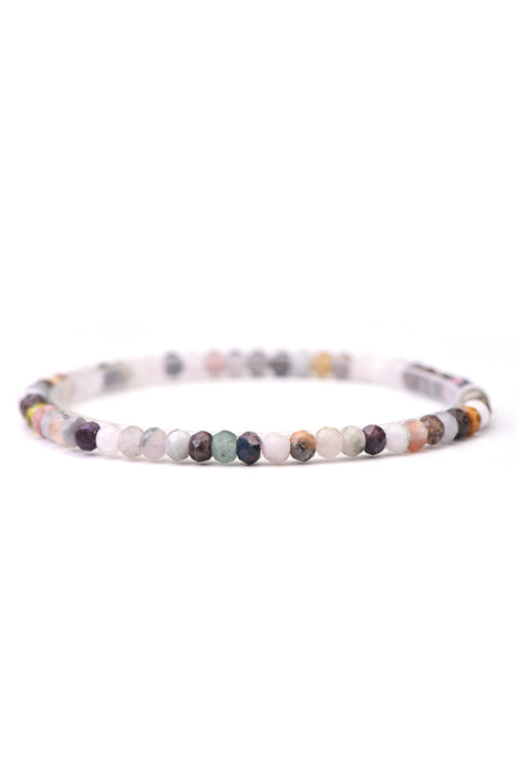 Bracelet 4mm Rainbow Tourmaline, 18 cm