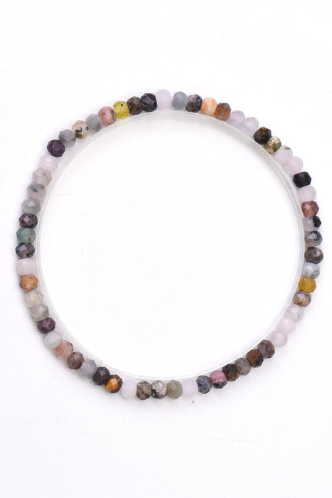 Bracelet 4mm Rainbow Tourmaline, 18 cm