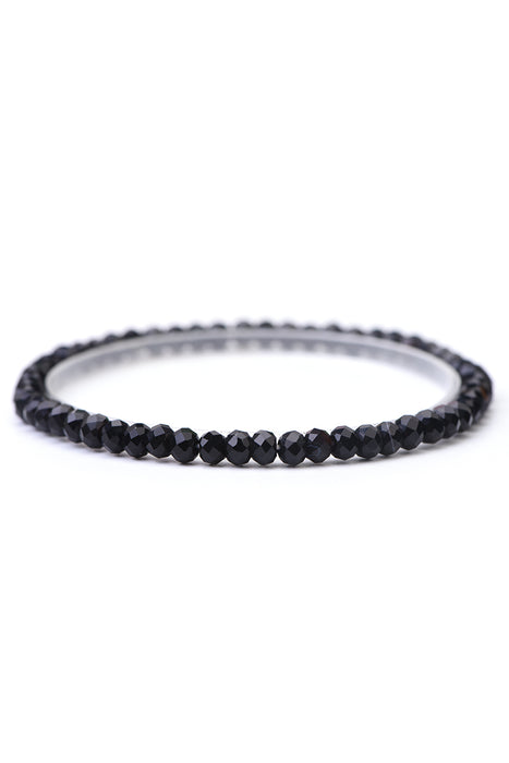 Armband 4mm schwarzer Onyx, 18 cm