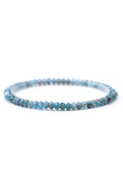 Bracelet 4mm apatite bleue, 18 cm