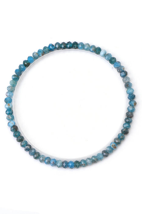 Bracelet 4mm apatite bleue, 18 cm