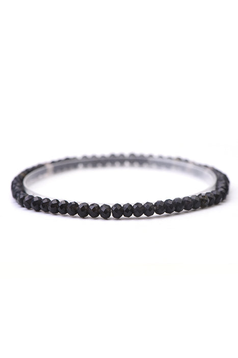 Bracelet 4mm black obsidian, 18 cm