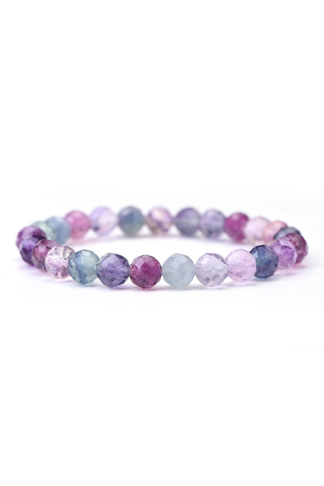 Bracelet 8mm fluorite classe AAA, 19 cm