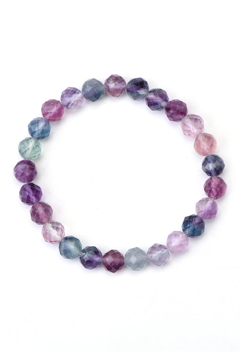 Bracelet 8mm fluorite classe AAA, 19 cm