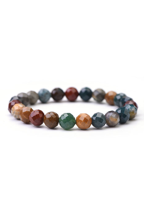 Bracelet 8mm Indian Agate Grade AAA, 19 cm