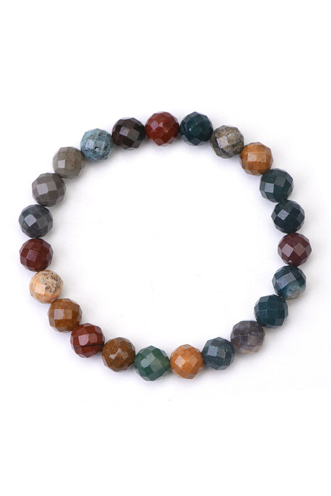 Bracelet 8mm Indian Agate Grade AAA, 19 cm