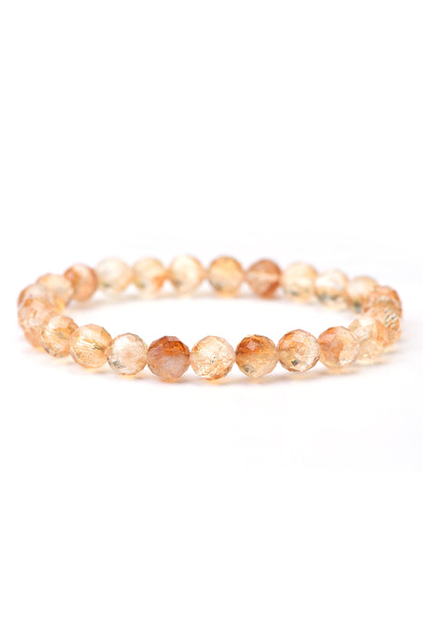 Bracelet 8mm citrine neige grade AAA, 19 cm