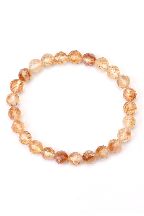 Bracelet 8mm citrine neige grade AAA, 19 cm