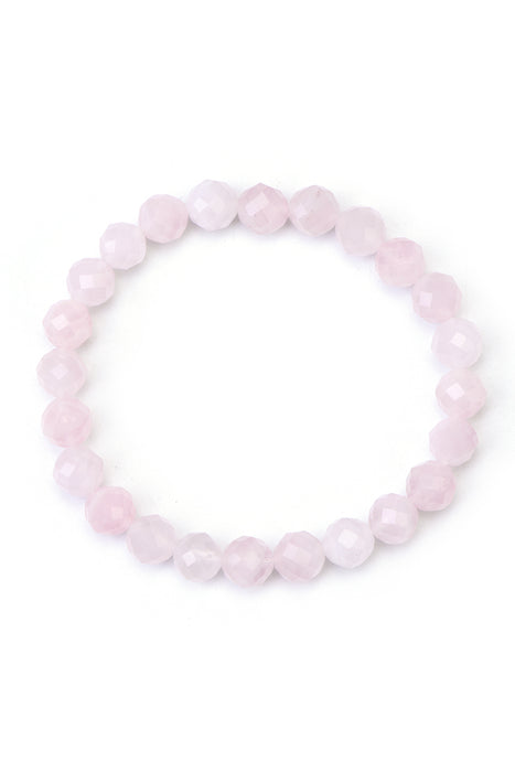 Bracelet 8mm quartz rose de Madagascar classe AAA, 19 cm