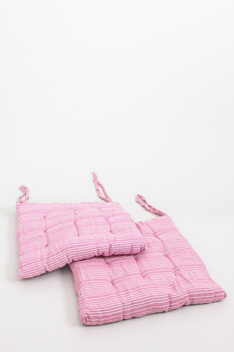 Set of 2 Cachet Hit seat cushions, coral/white, 40x40 cm