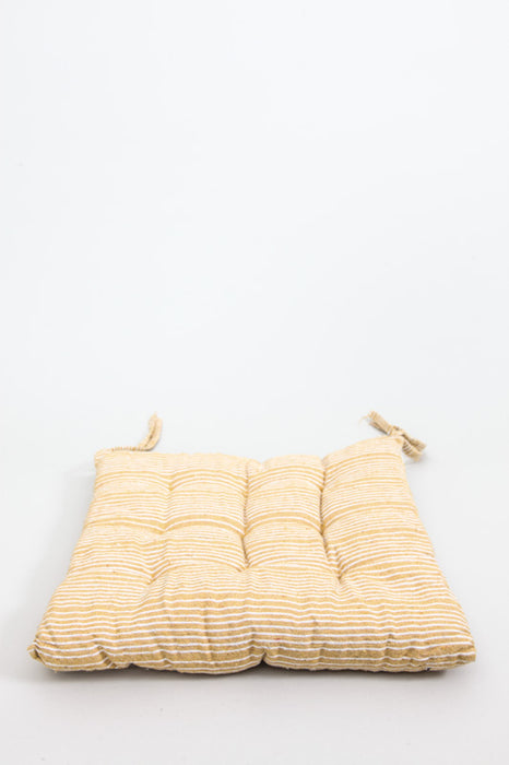 Set of 2 Cachet Hit seat cushions yellow/white 40x40 cm
