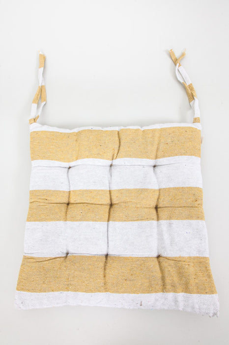 Set of 2 Cachet Hit seat cushions yellow/white 40x40 cm