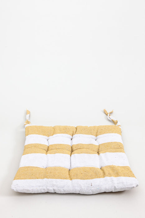 Set of 2 Cachet Hit seat cushions yellow/white 40x40 cm