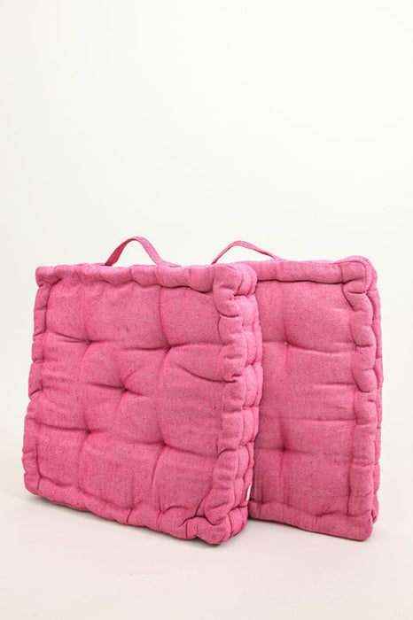 Set of 2 Cachet Hit seat cushions, coral, 40x40x7 cm