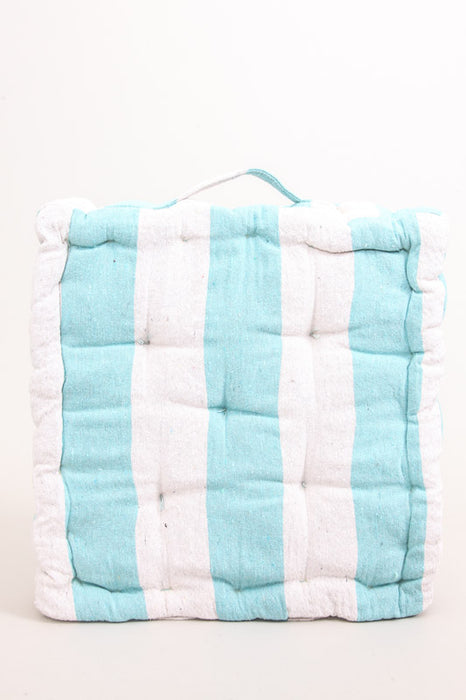Set of 2 Cachet Hit seat cushions petrol/white 40x40x7 cm