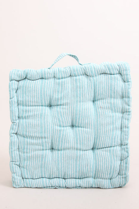 Lot de 2 coussins d'assise Cachet Hit turquoise/blanc 40x40x7 cm