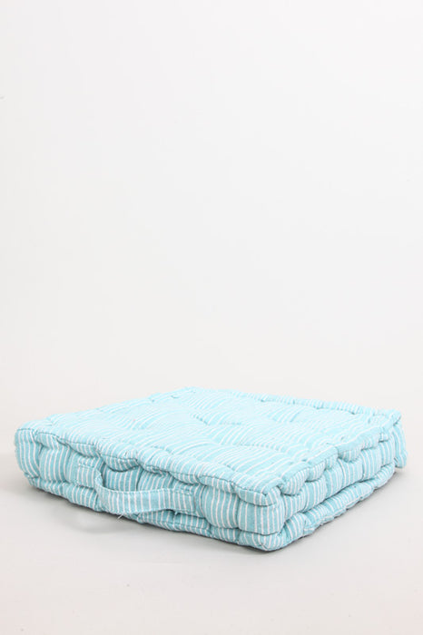 Lot de 2 coussins d'assise Cachet Hit turquoise/blanc 40x40x7 cm