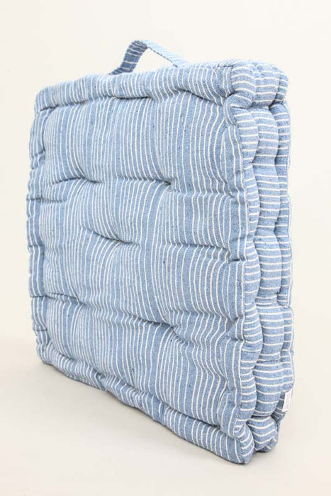 Lot de 2 coussins d'assise Cachet Hit, bleu clair/blanc, 40x40x7 cm