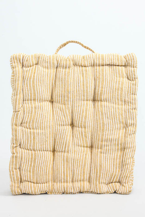 Set of 2 Cachet Hit seat cushions yellow/white 40x40x7 cm