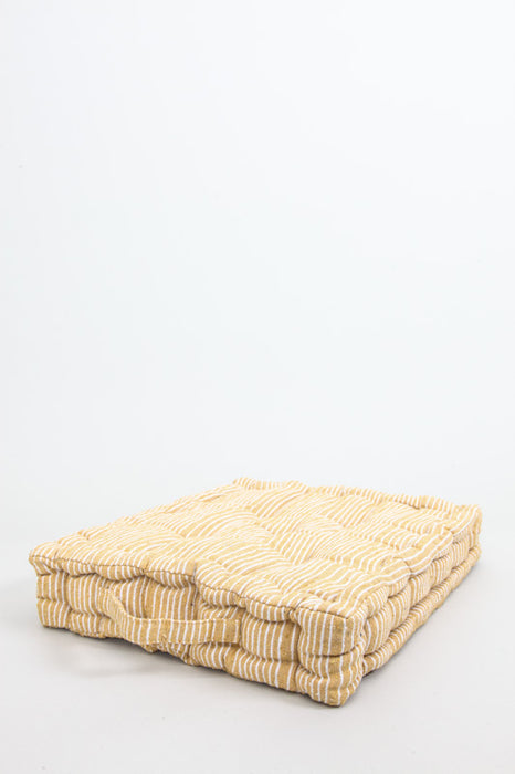 Set of 2 Cachet Hit seat cushions yellow/white 40x40x7 cm