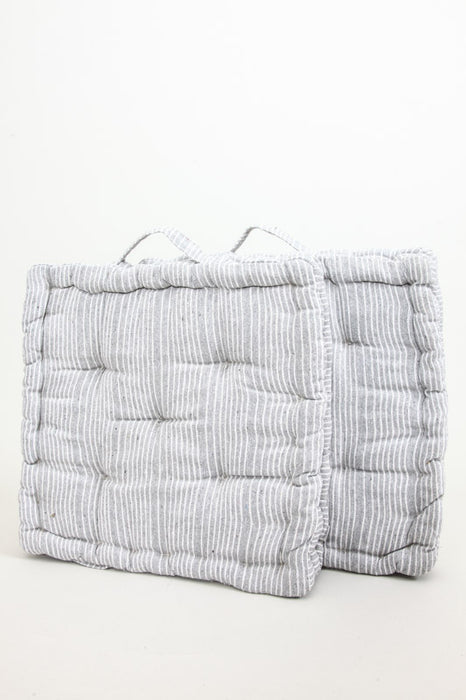 Set of 2 Cachet Hit seat cushions, grey/white, 40x40x7 cm