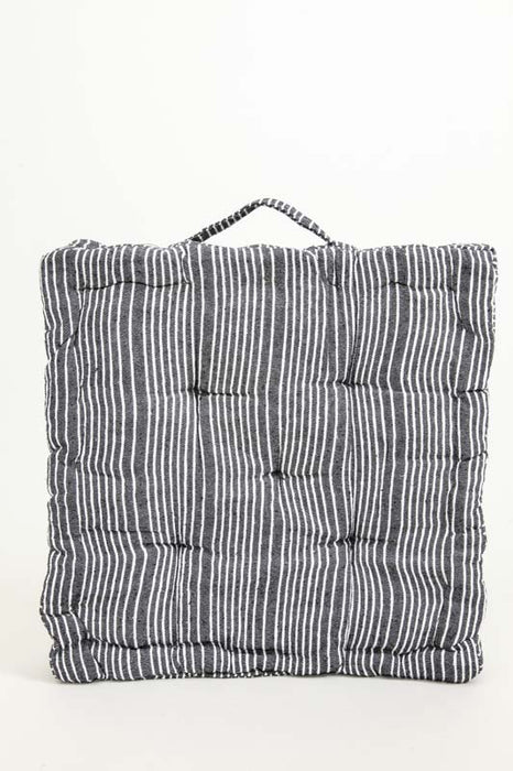 Set of 2 Cachet Hit seat cushions, dark grey/white, 40x40x7 cm