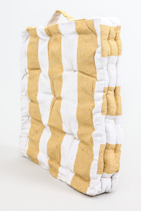 Lot de 2 coussins d'assise Cachet Hit jaune/blanc 40x40x7 cm