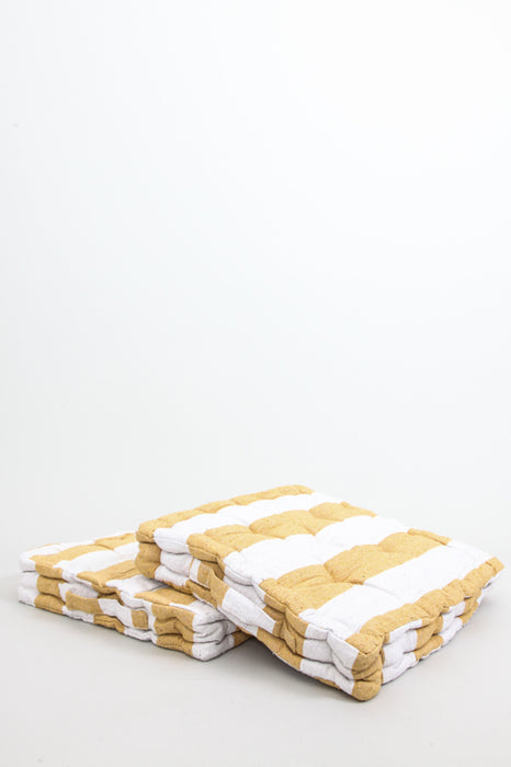 Lot de 2 coussins d'assise Cachet Hit jaune/blanc 40x40x7 cm