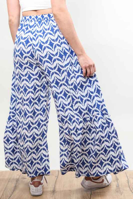 Pantalon à motifs Kuda Bali Batik blanc/bleu - Taille unique