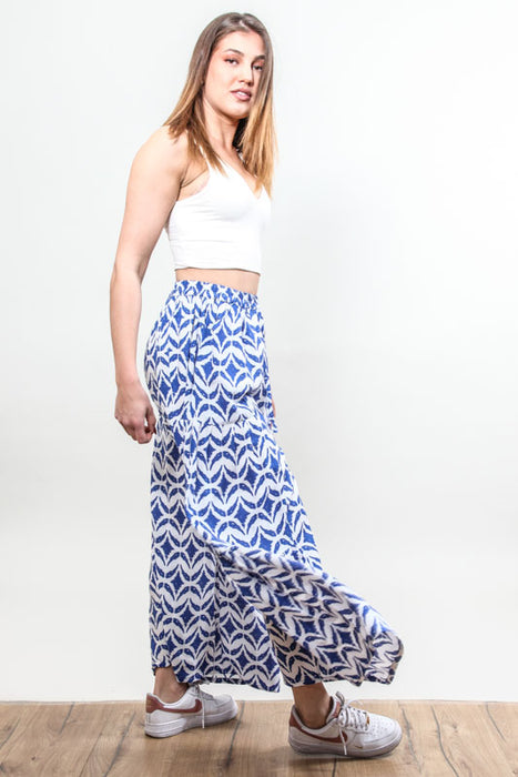 Pantalon à motifs Kuda Bali Batik blanc/bleu - Taille unique