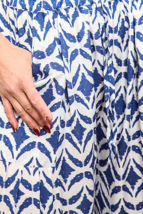 Pantalon à motifs Kuda Bali Batik blanc/bleu - Taille unique