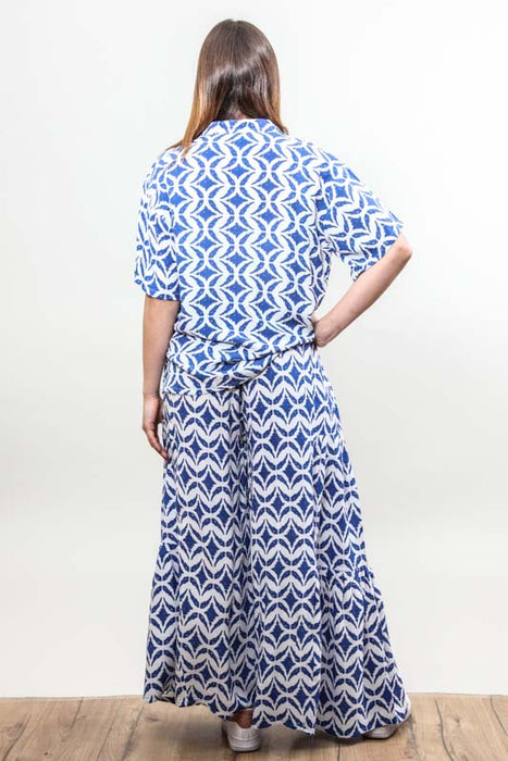 Pantalon à motifs Kuda Bali Batik blanc/bleu - Taille unique