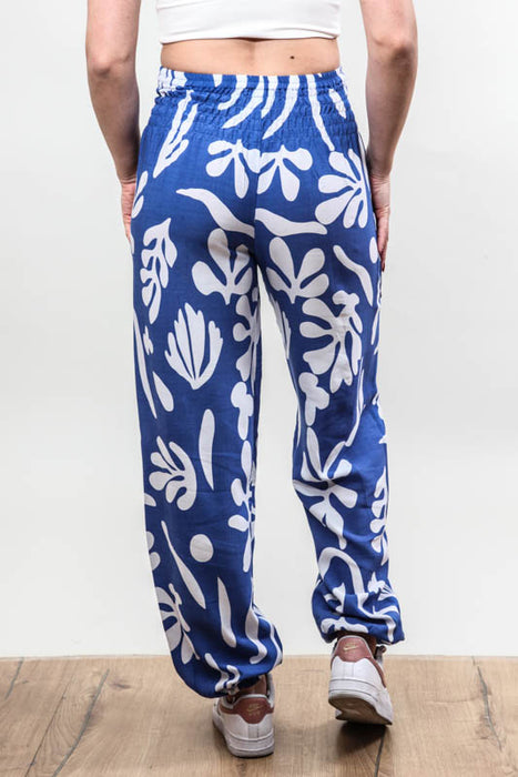 Pantalon Aladdin Bali Batik bleu/blanc - Taille unique
