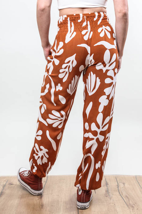 Pantalon Aladdin Bali Batik à motifs rouille/blanc - Taille unique