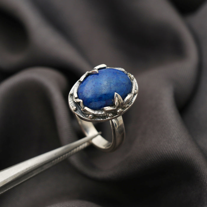 Bague en argent lapis-lazuli
