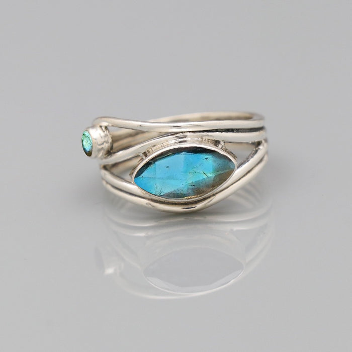Bague argent labradorite
