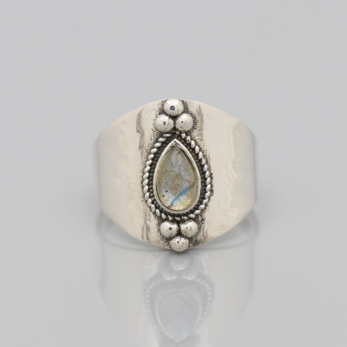 Bague argent labradorite