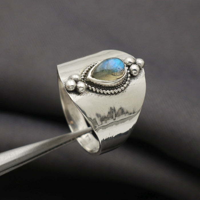 Bague argent labradorite