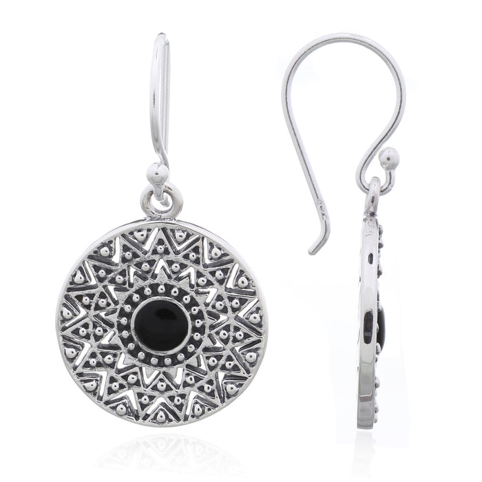 Boucle d'oreille en argent Mandala vintage