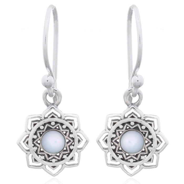 Boucle d'oreille en argent Mandala Nacre