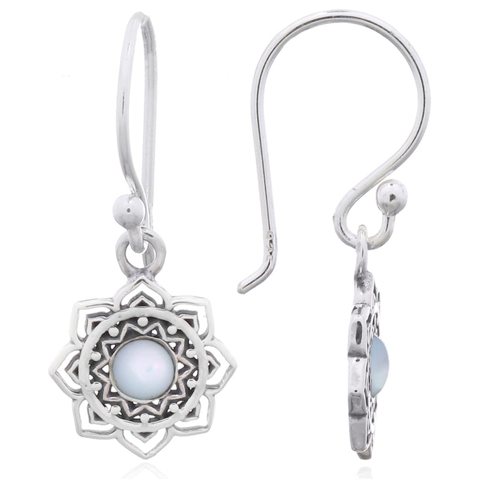 Boucle d'oreille en argent Mandala Nacre