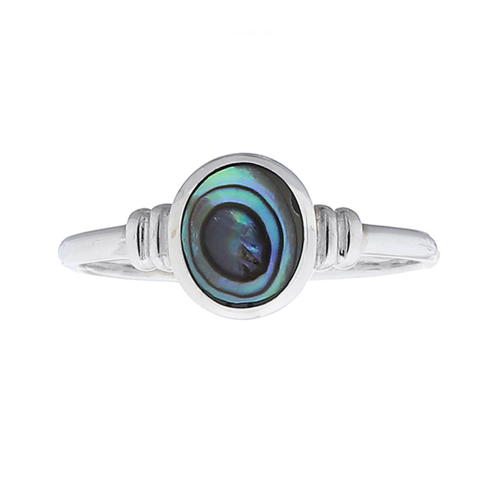 Bague Argent Écailles de Mer Abalone